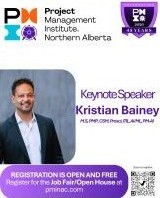 PMI Northern Alberta announcement naming Kristian Bainey as keynote speaker at its job fair and open house